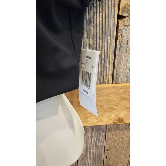 NWT L-Space one shoulder sz XL black minimalist basic crop top gym active NEW - Picture 4 of 8